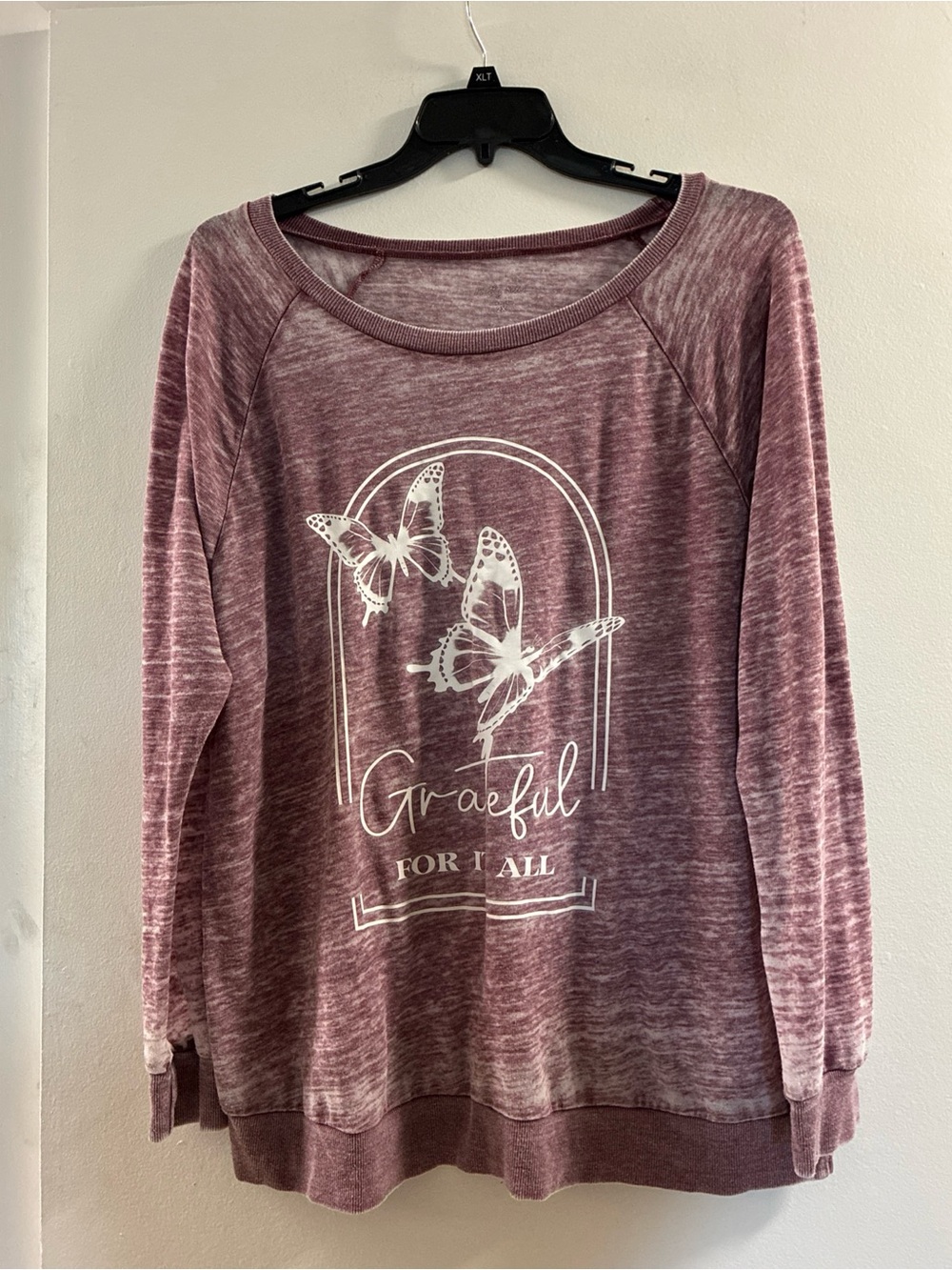 Grateful Butterfly Pullover Sweatshirt - Dusty Mauve